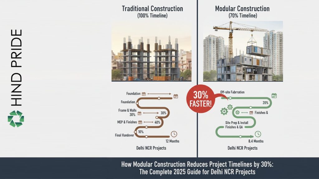 How Modular Construction Reduces Project Timelines by 30%: The Complete 2025 Guide for Delhi NCR Projects